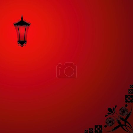 Téléchargez les illustrations : Fond avec une lanterne rouge - en licence libre de droit