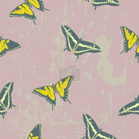 Illustration for Seamless texture with butterflies modern vector illustration - Royalty Free Image