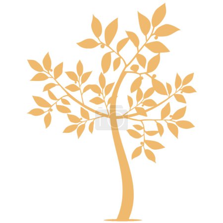 Ilustración de Silueta de árbol de arte sobre fondo blanco - Imagen libre de derechos