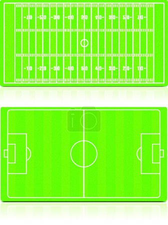 Illustration for Sport Fields set with grass - Royalty Free Image