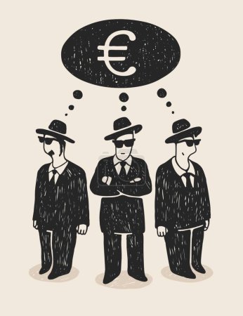 Illustration for Illustration of the Thinking about money - Royalty Free Image