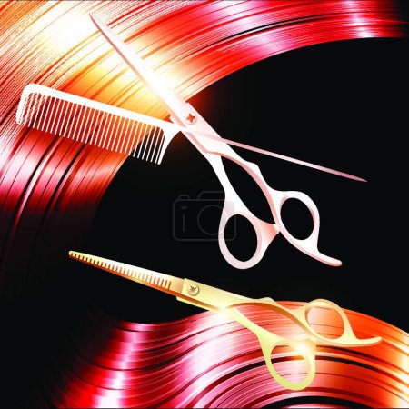 Illustration for Hair modern vector illustration - Royalty Free Image