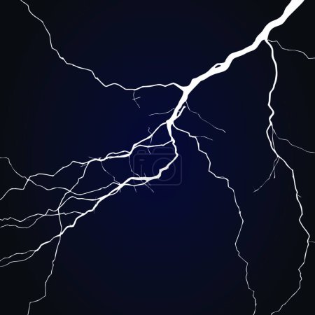 Illustration for Lightning in dark sky  vector illustration - Royalty Free Image