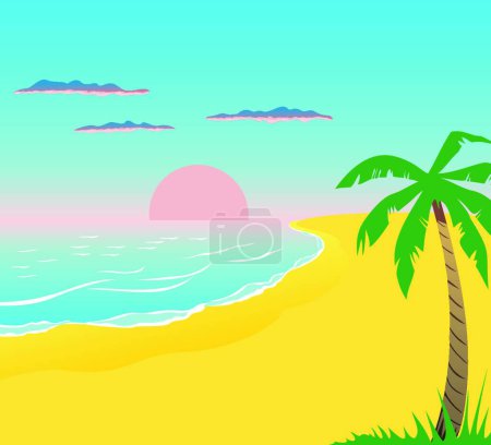 Téléchargez les illustrations : Illustration de la plage - en licence libre de droit