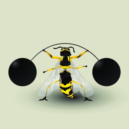 Illustration for Loosing weight bee modern vector illustration - Royalty Free Image