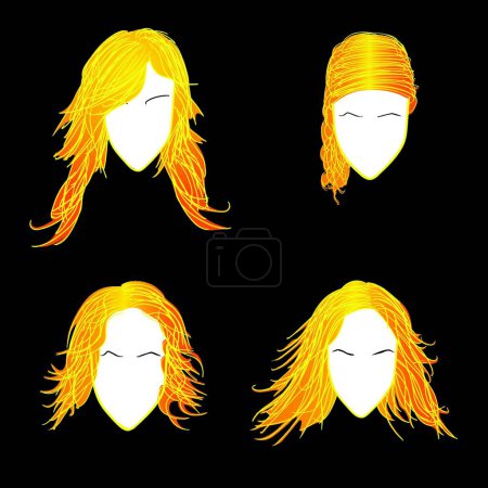 Illustration for Blonde avatars vector illustration - Royalty Free Image