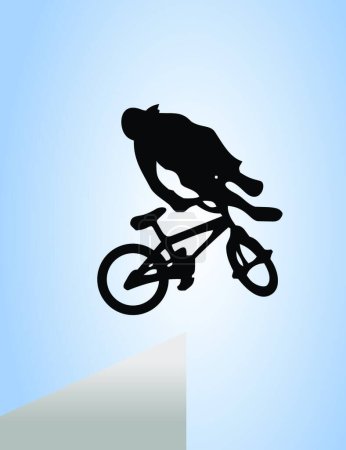 Téléchargez les illustrations : BMX biker illustration vectorielle moderne - en licence libre de droit