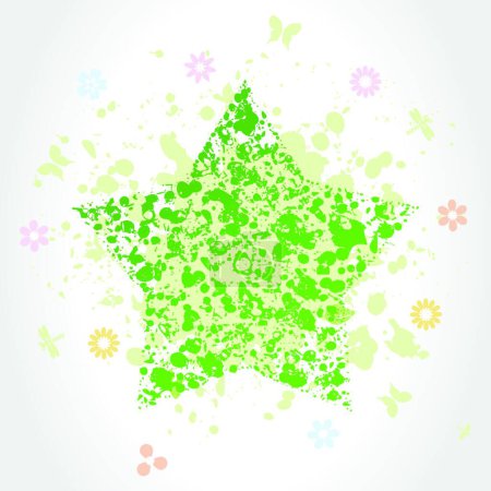 Illustration for Green star vector illustration - Royalty Free Image