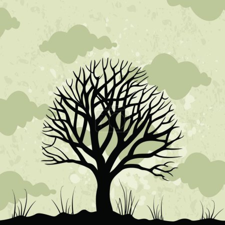 Téléchargez les illustrations : Illustration vectorielle vieil arbre - en licence libre de droit