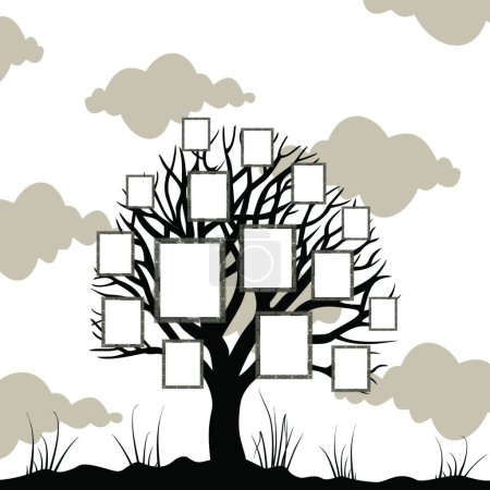 Ilustración de Árbol un marco moderno vector ilustración - Imagen libre de derechos