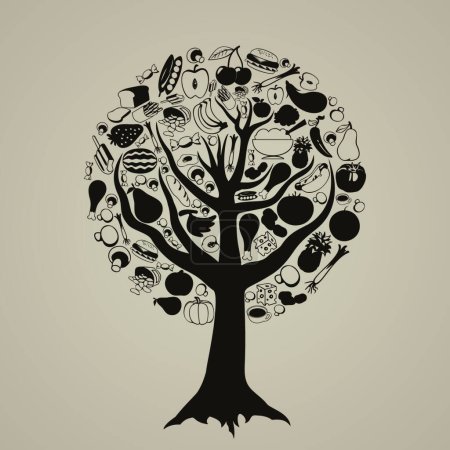 Téléchargez les illustrations : Farine d'arbre, illustration vectorielle colorée - en licence libre de droit
