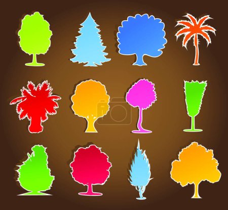 Illustration for Trees icon set, vector illustration - Royalty Free Image