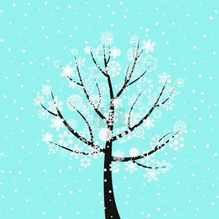 Illustration for Winter tree vector illustration - Royalty Free Image