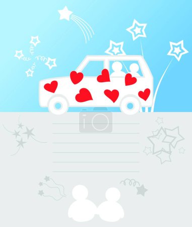 Illustration for Wedding car, colored vector illustration - Royalty Free Image