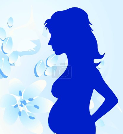 Illustration for Pregnant girl vector illustration - Royalty Free Image