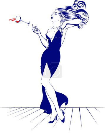 Illustration for Illustration of the cocktail drink woman - Royalty Free Image
