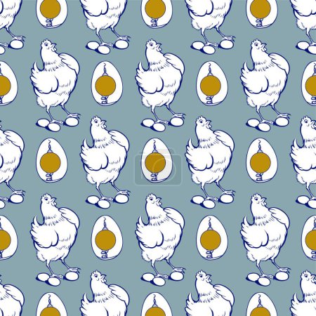 Illustration for Chicken egg pattern, colorful vector illustration - Royalty Free Image