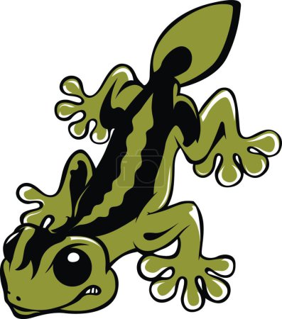 Téléchargez les illustrations : Salamandre lézard vicieuse, illustration vectorielle colorée - en licence libre de droit