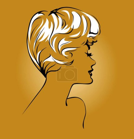 Illustration for Blond girl face modern vector illustration - Royalty Free Image