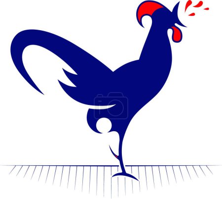 Illustration for Rooster redneck icon, vector illustration - Royalty Free Image