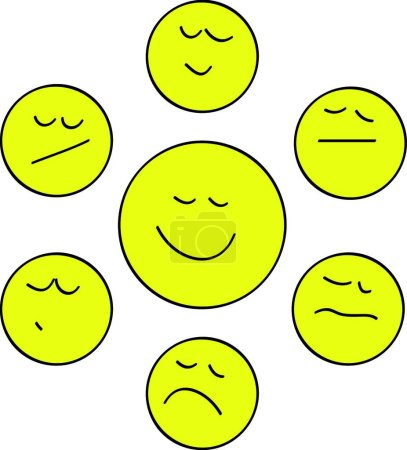 Téléchargez les illustrations : Icône jaune sourire pour web, illustration vectorielle - en licence libre de droit