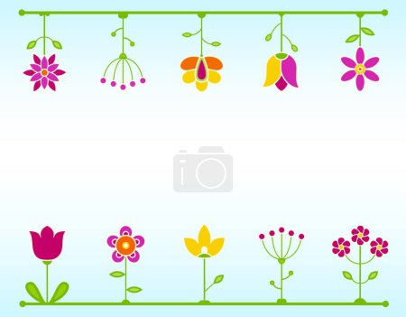 Illustration for Retro Flower frame, colored vector illustration - Royalty Free Image