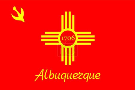 Téléchargez les illustrations : Illustration du drapeau de la ville d'Albuquerque - en licence libre de droit