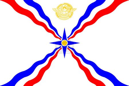 Ilustración de Bandera de Asiria, ilustración vectorial gráfica - Imagen libre de derechos
