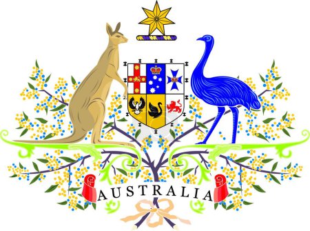 Illustration for Australia coa, graphic vector illustration - Royalty Free Image