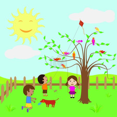 Ilustración de Niños jugando icono, vector de ilustración - Imagen libre de derechos
