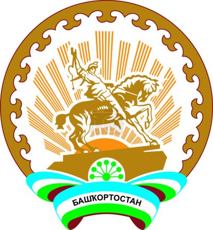 Illustration for Bashkortostan coa, graphic vector illustration - Royalty Free Image