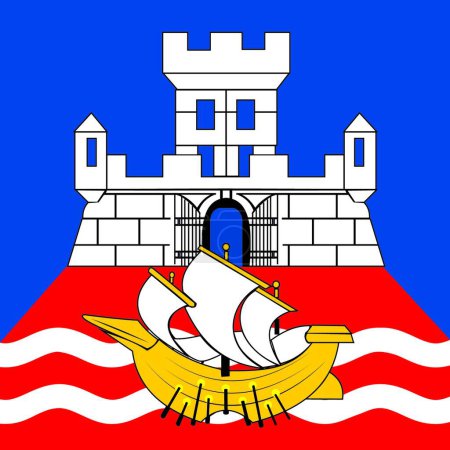 Ilustración de Bandera de la ciudad de Beograd, vector gráfico ilustración - Imagen libre de derechos