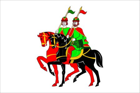 Ilustración de Borisoglebsky bandera del distrito moderno vector de ilustración - Imagen libre de derechos