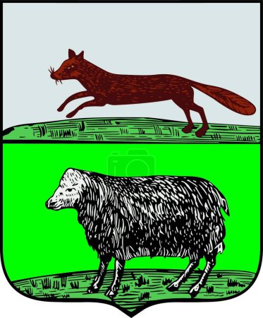 Ilustración de Buguruslan escudo de armas vector ilustración - Imagen libre de derechos
