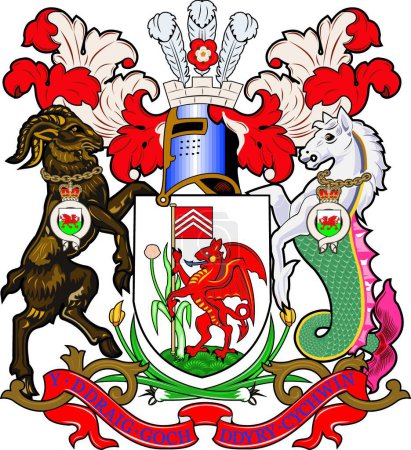 Ilustración de Cardiff escudo de armas vector ilustración - Imagen libre de derechos