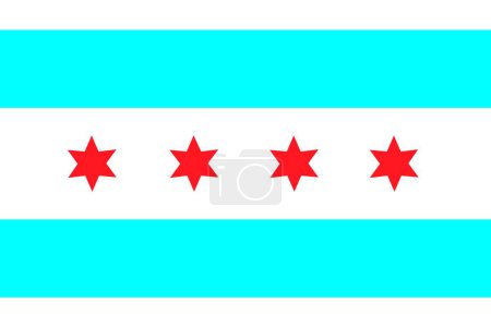 Ilustración de Chicago ciudad bandera vector ilustración - Imagen libre de derechos
