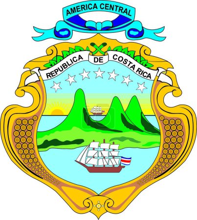 Téléchargez les illustrations : Costarica coa, illustration vectorielle graphique - en licence libre de droit