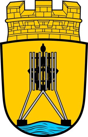 Ilustración de Cuxhaven ciudad escudo vector ilustración - Imagen libre de derechos