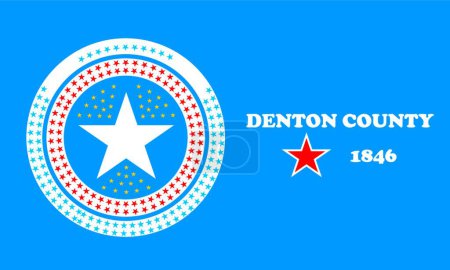 Illustration for Denton county flag, graphic vector illustration - Royalty Free Image