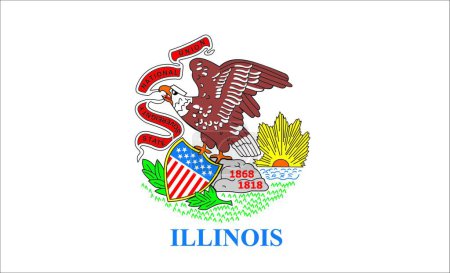 Ilustración de Bandera Illinois, ilustración vectorial gráfica - Imagen libre de derechos