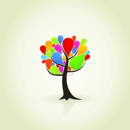 Téléchargez les illustrations : Abstrait arbre design, illustration vectorielle - en licence libre de droit