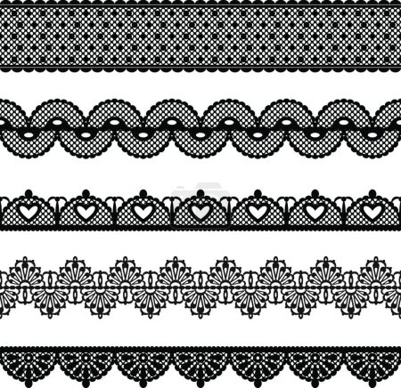Illustration for Seamless lace set, vector illustration - Royalty Free Image