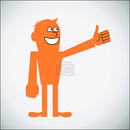Illustration for Gesturing Thumbs Up, graphic vector illustration - Royalty Free Image
