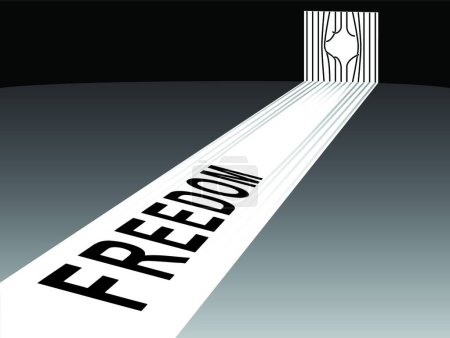 Téléchargez les illustrations : Concept de liberté, illustration vectorielle graphique - en licence libre de droit