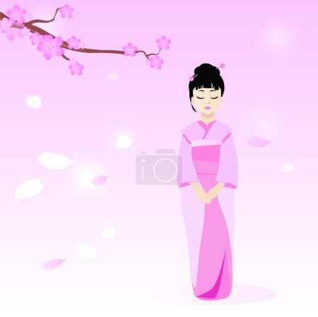 Téléchargez les illustrations : Fleur de sakura, illustration vectorielle graphique - en licence libre de droit