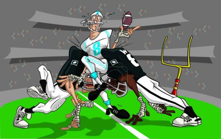 Illustration for Rush in American Football game, vector illustration - Royalty Free Image