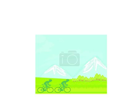 Téléchargez les illustrations : Affiche cycliste, illustration vectorielle graphique - en licence libre de droit