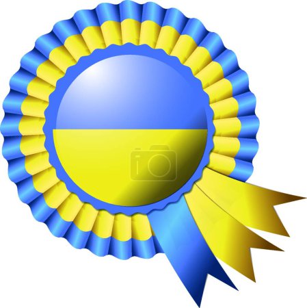 Ilustración de "Ucrania Rosette bandera vector ilustración" - Imagen libre de derechos