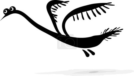 Téléchargez les illustrations : Simple croquis - oiseau sur un blanc - en licence libre de droit