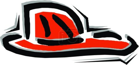 Illustration for Red fire helmet, graphic vector illustration - Royalty Free Image